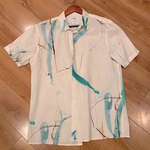 Zara Men short sleeve button down shirt